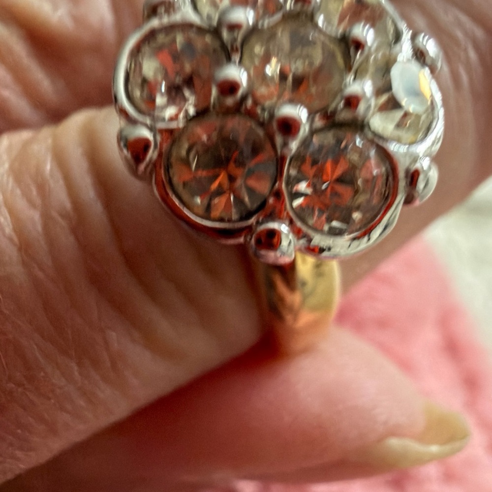Park Lane Gold and Silver Ring with Sparkling Stones